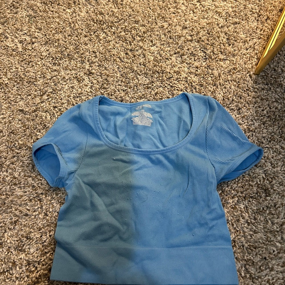 Wild Fable Light Blue Crop Top